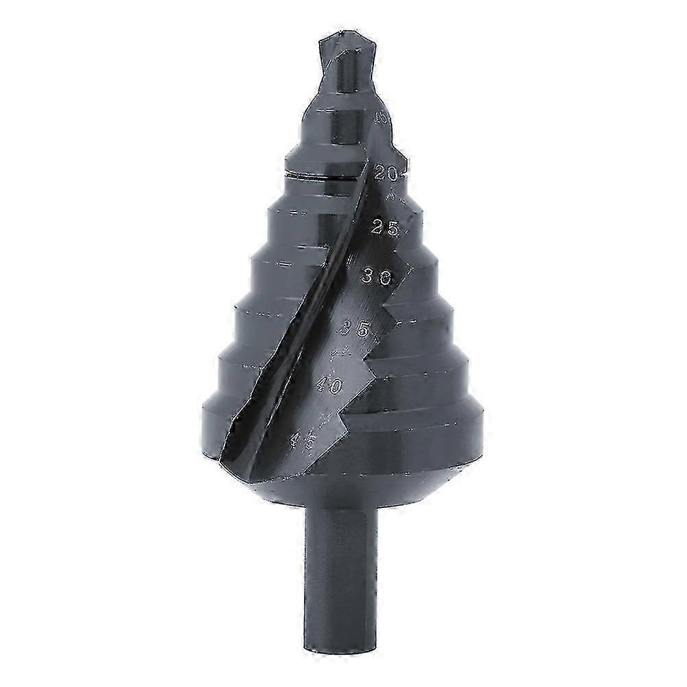 1pc 10-45MM 8 Step Nitrogen Coated HSS Spiral Groove Step Cone Drill Hole Cutter Bit Black