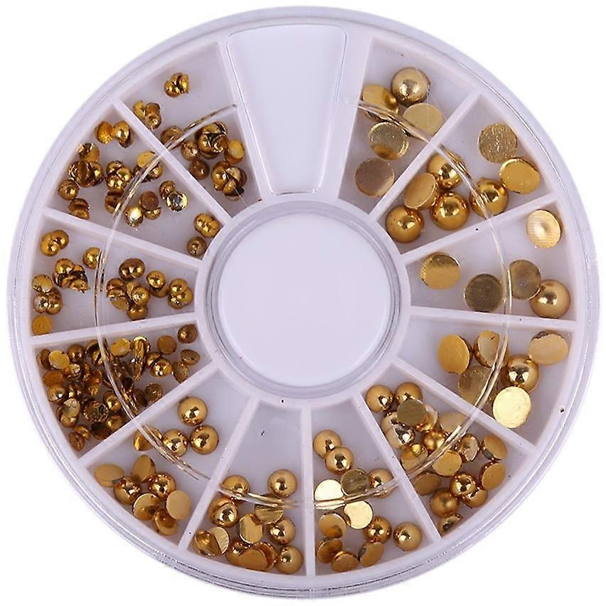 ラウンデル - マイリー - J214 - ネイルデコレーション - 約300個のゴールド。