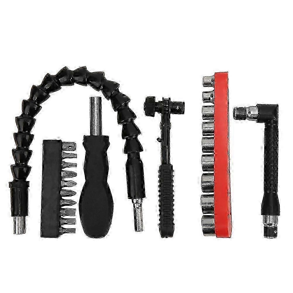 23Pcs Flexible Shaft Bit Carbon Steel Screwdriver Bits Socket Hand Tool for Electric Drill