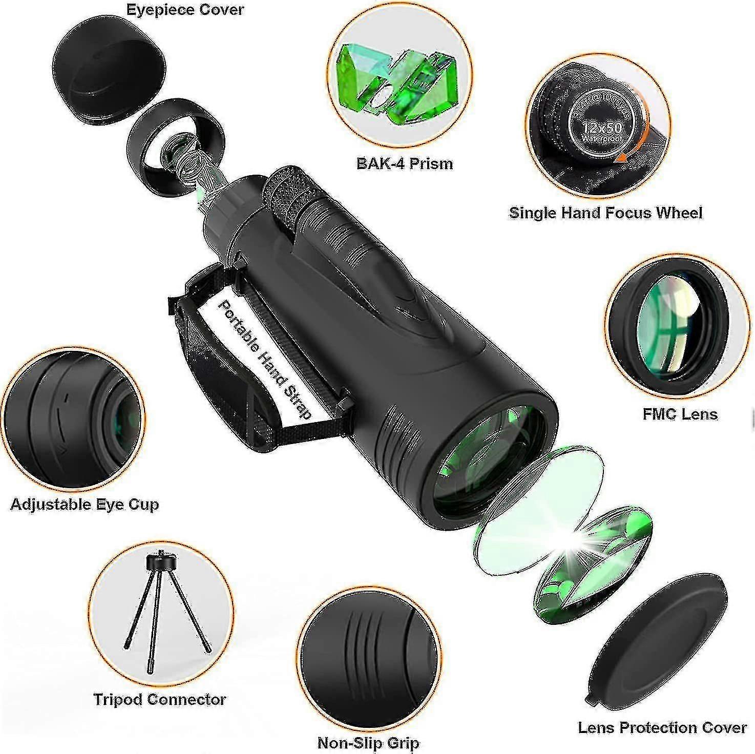 Monocular Telescope Zoom Starscope 12x50