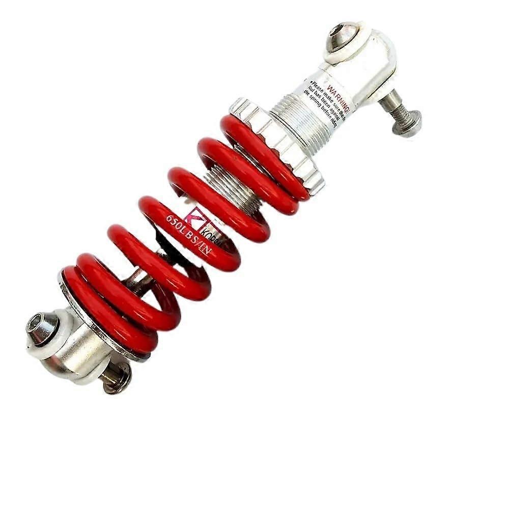 Bicycle Damper 450 lbs/in Rear Shock Absorber 125mm, Spring Suspension for MTB and Folding Bikes, Red