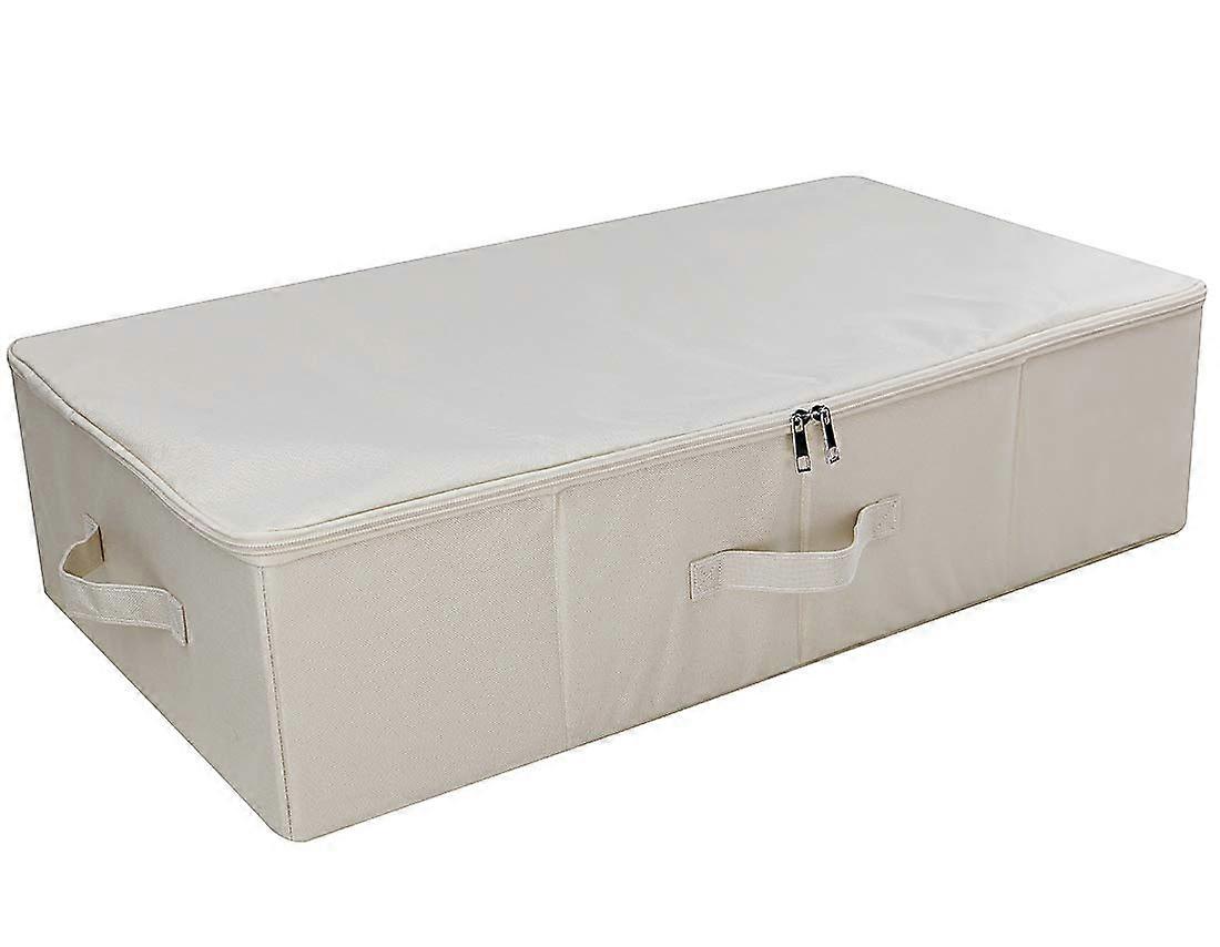Under Bed Storage Container, Clothes, Duvets, Pillow Storage Box, Beige (AAA)