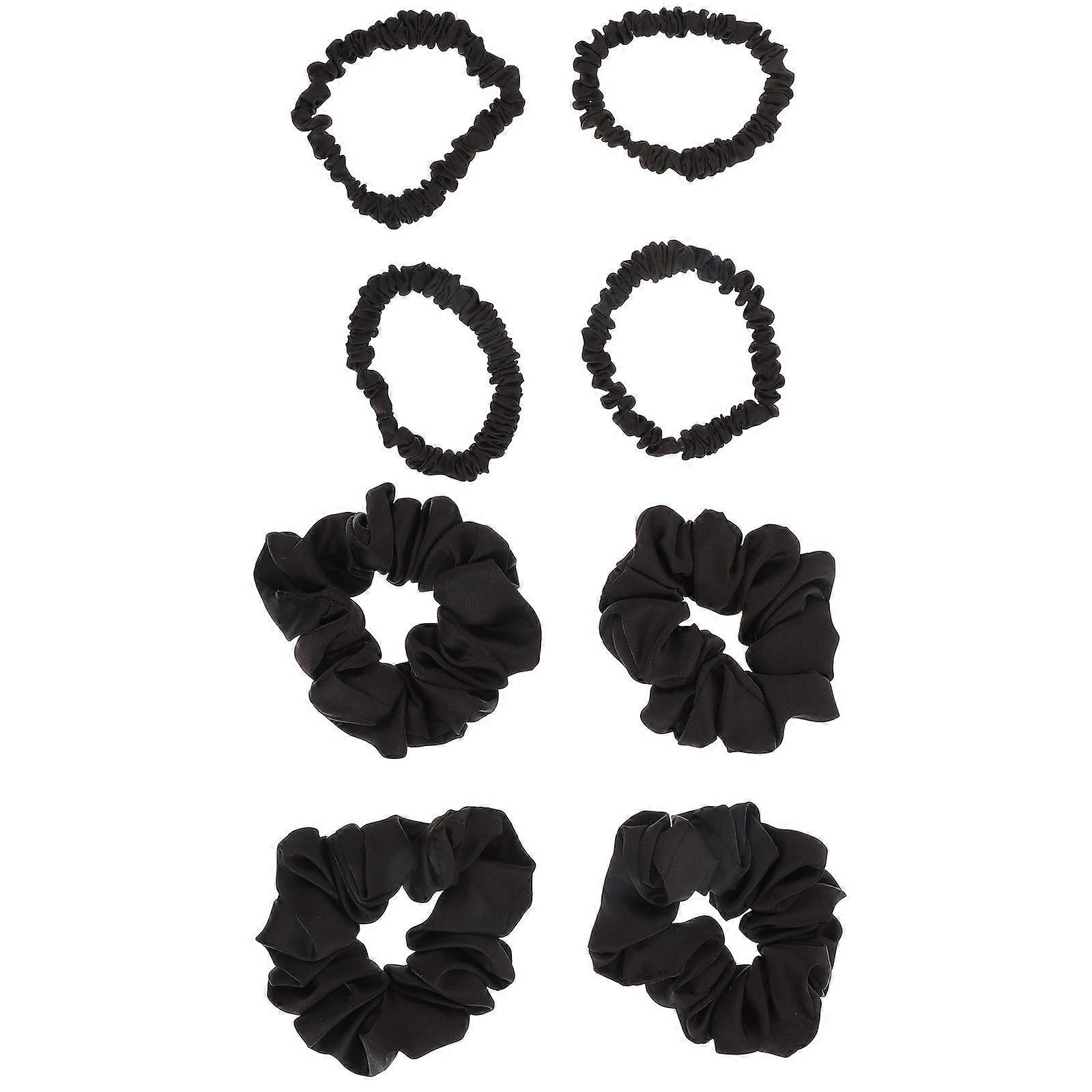 Benzi de păr Cravate Păr Fin Negru 8Buc