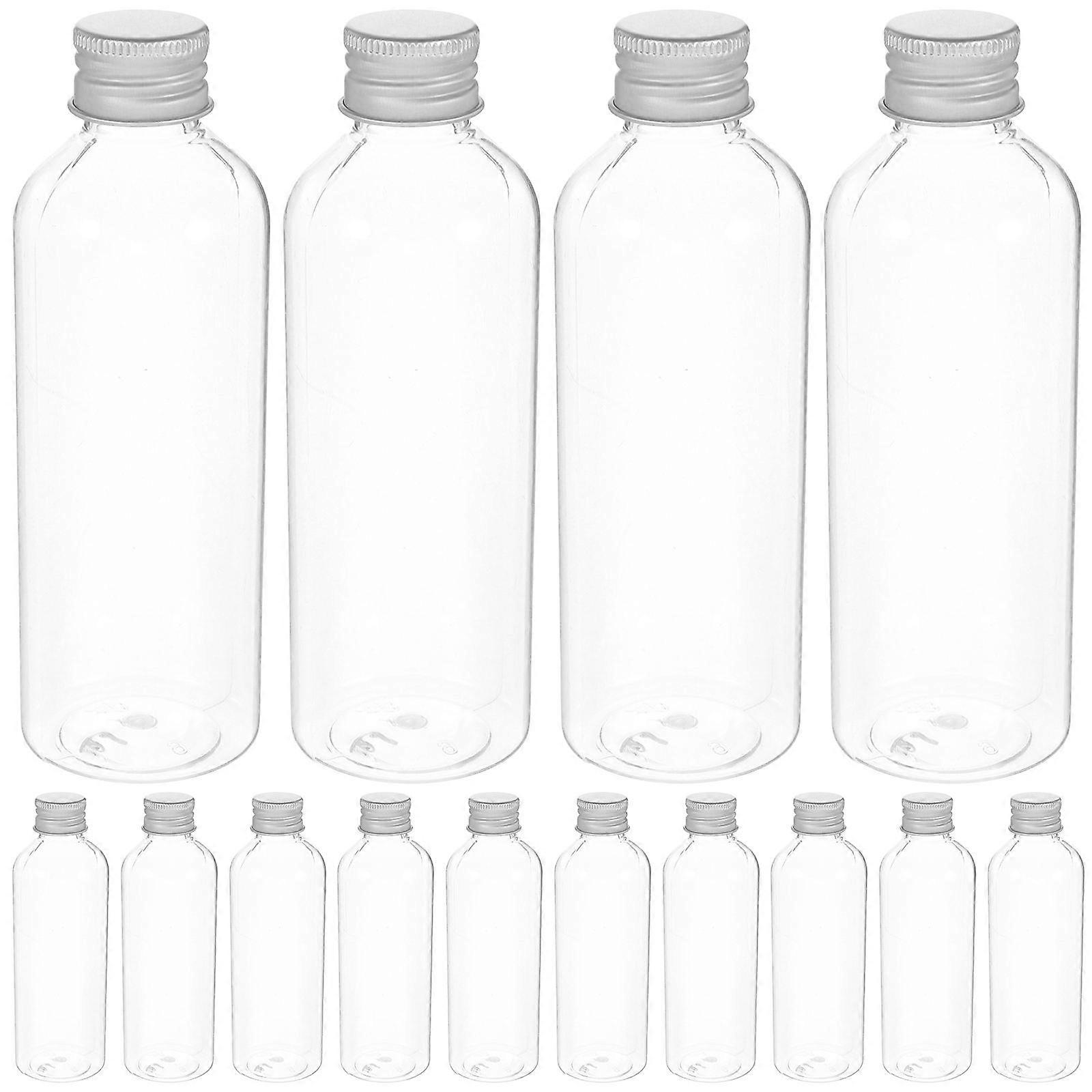 Transparent Plastic Empty Bottles for Storage Use with Aluminum Lid 20 Pcs