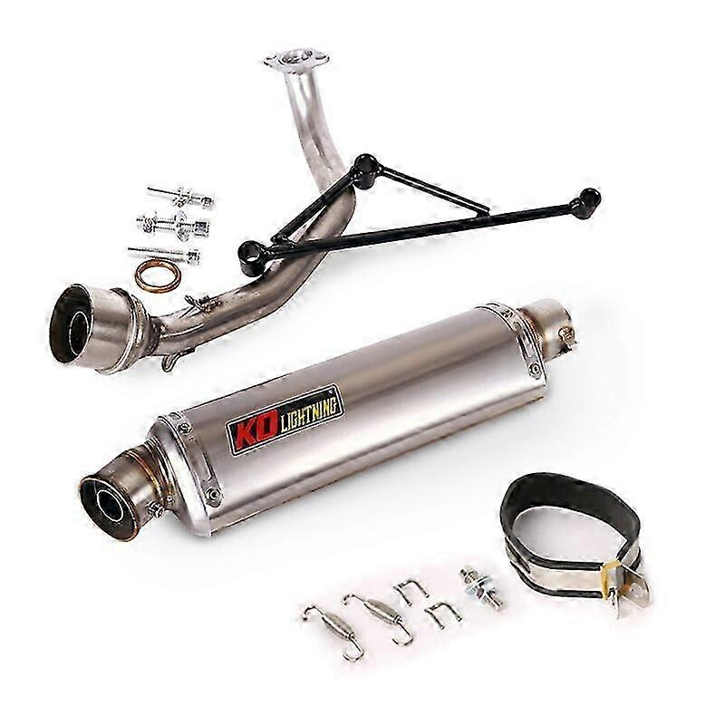 Exhaust System Front Link Pipe Header with Removable DB Killer for Universal GY6 125 150 Motorcycles 51mm