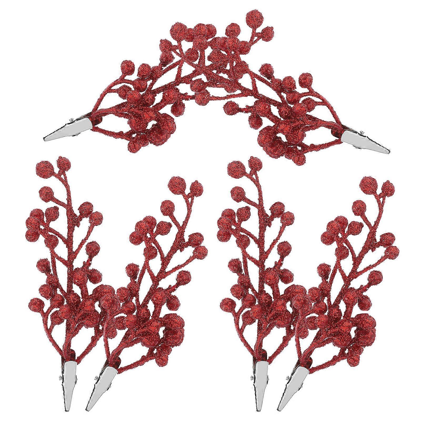 a polished and engaging product description for your **6pcs Artificial Christmas Berry Stems Bright Red Glitter Picks**:

 

🎄 **6pcs Artificial