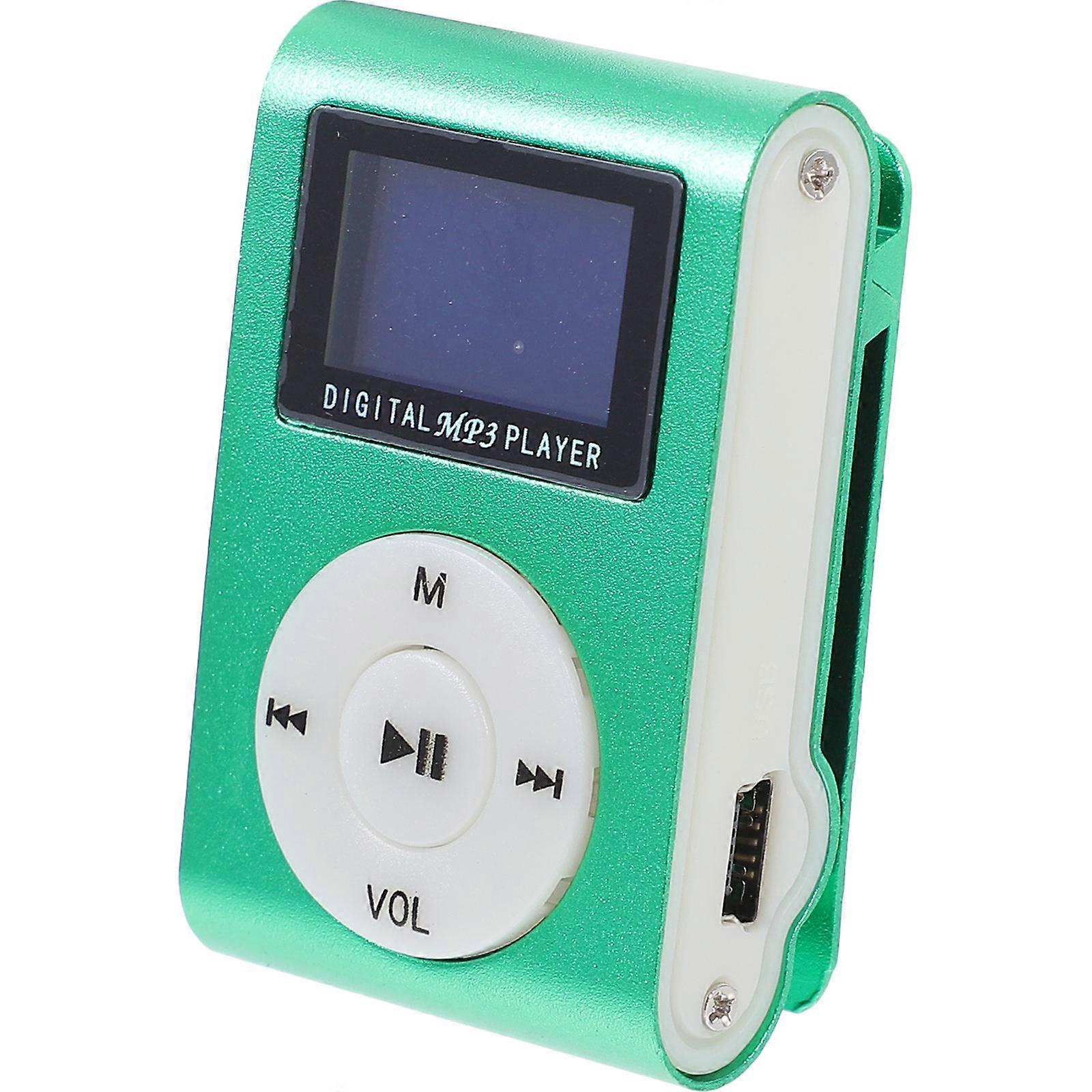 LCD Mp3 Player Light Green with Card Expandable for Music Listening