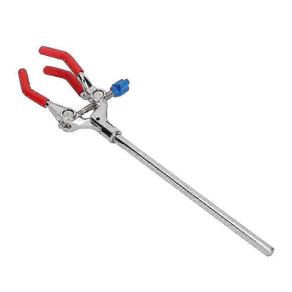 2 Pcs Adjustable Laboratory Test Tube Holder, 3 Prong Multipurpose Flask Clamp with Non Scratch Plastic Coating for Use in Scientific Settin