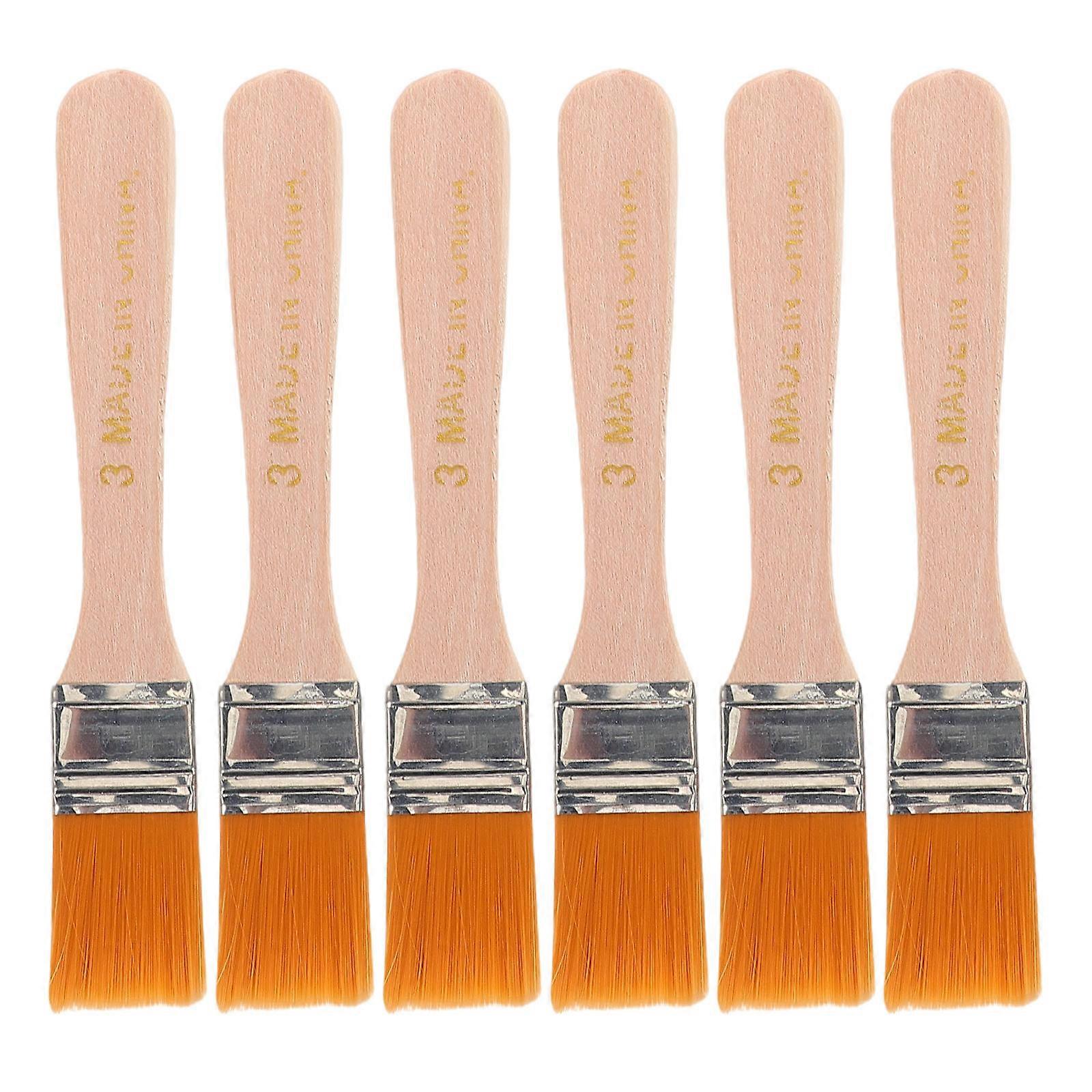 Paint Brushes Multi Purpose Nylon Wood Handle Wall Furniture Fence Door Cabinet Painting Drawing 6Pcs