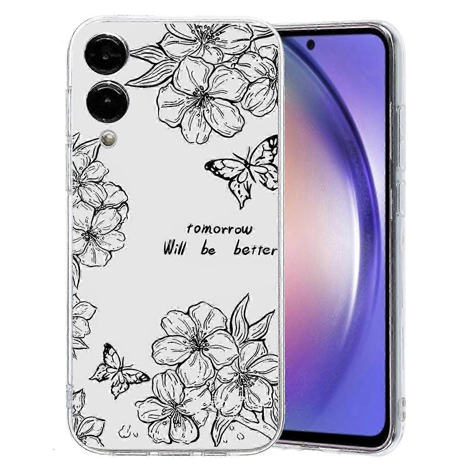 Soft TPU Phone Back Cover with Purple Flower Pattern for a Certain Brand Galaxy S25 Edge Case