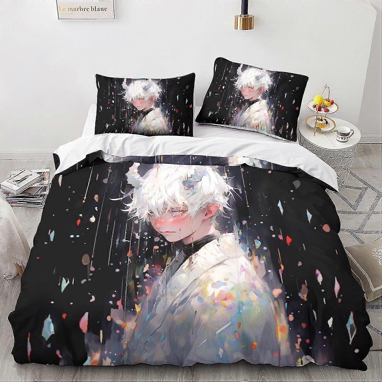 Fantasy Printed Bedding Set 3Pcs Microfiber Anime Quilt Cover with Zipper Closure Suitable for Certain Brands