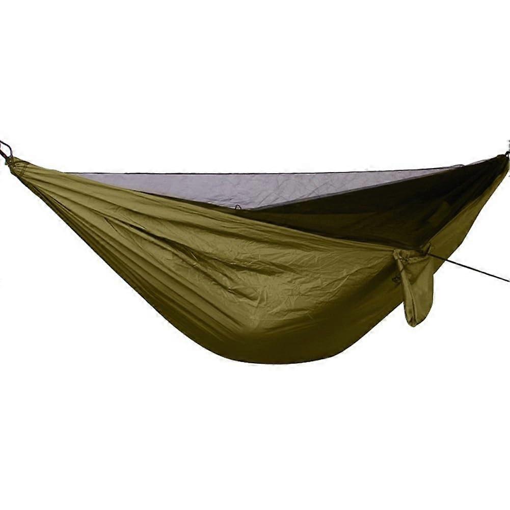 Hammock Stand, Elastic Band, Automatic Quick Open, Ultralight Nylon, with Mosquito Net (Brown)