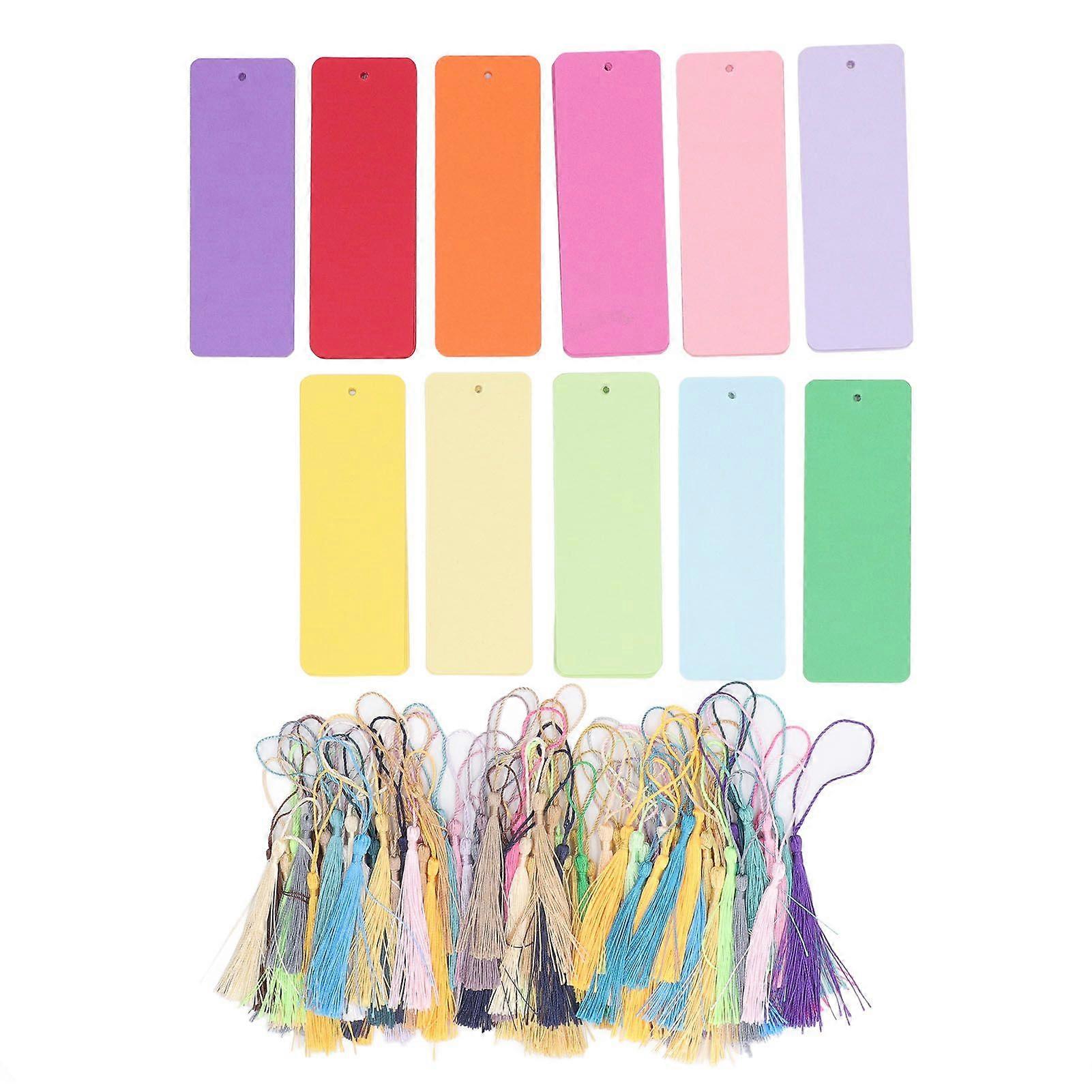 2025 Latest Model 120 Set Blank Color Cardstock Bookmarks with Colorful