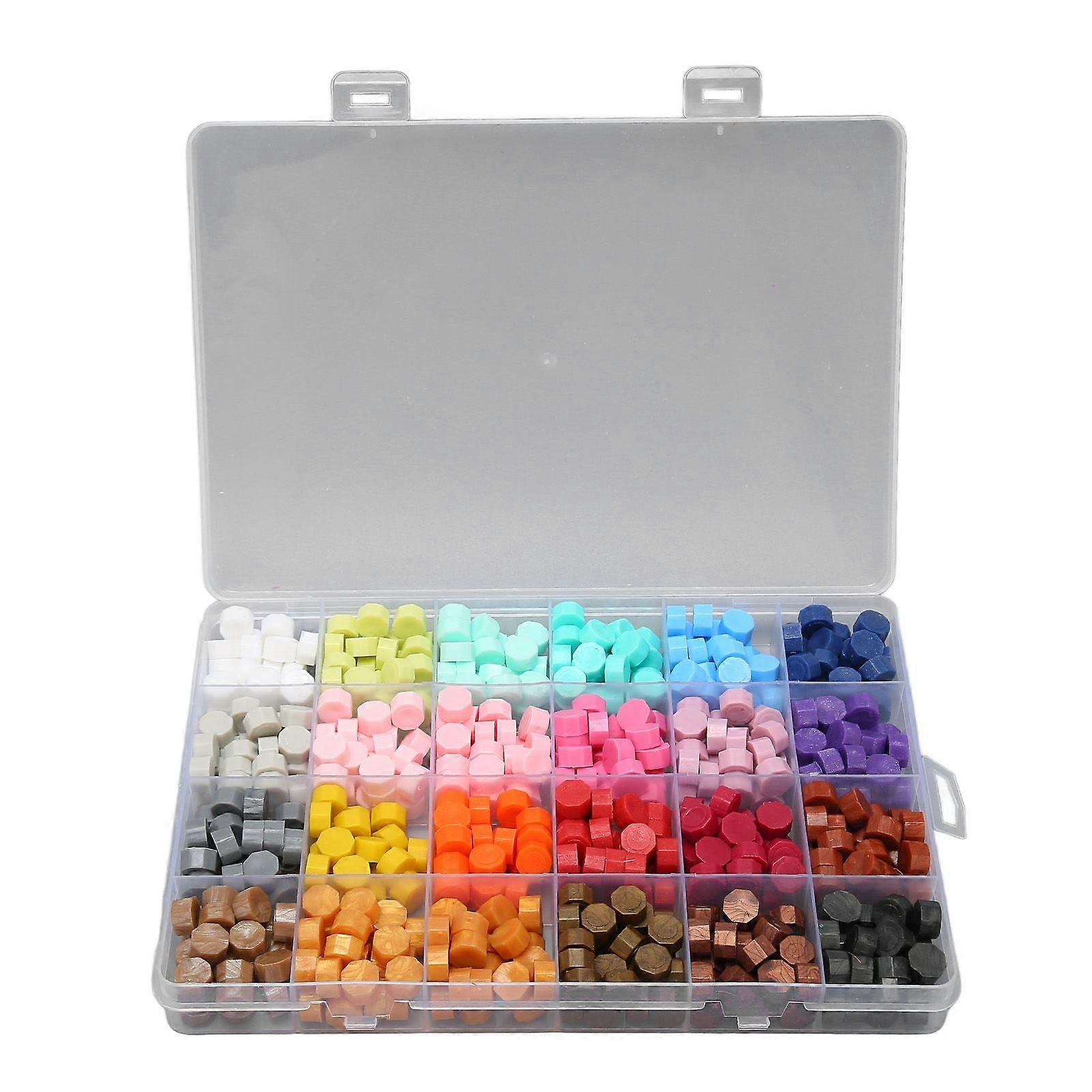 2025 Latest Model Sealing Wax Beads Boxed 24 Grids 24 Colors DIY Making