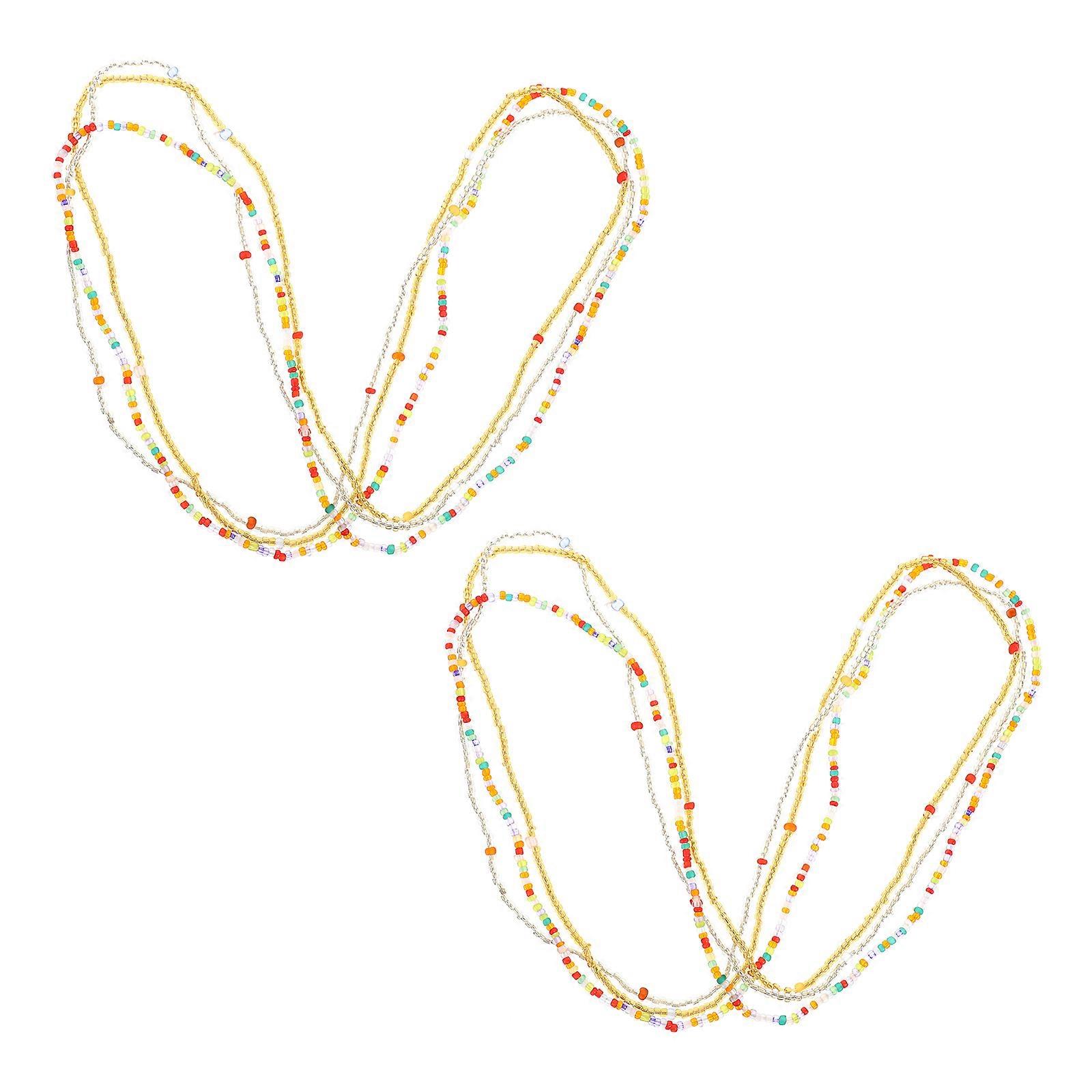 6pcs Bead Chain Waist Jewelry for Swimwear & Dresses – Stylish, Durable Lightweight Body Chain for Women, Versatile Beach Accessory