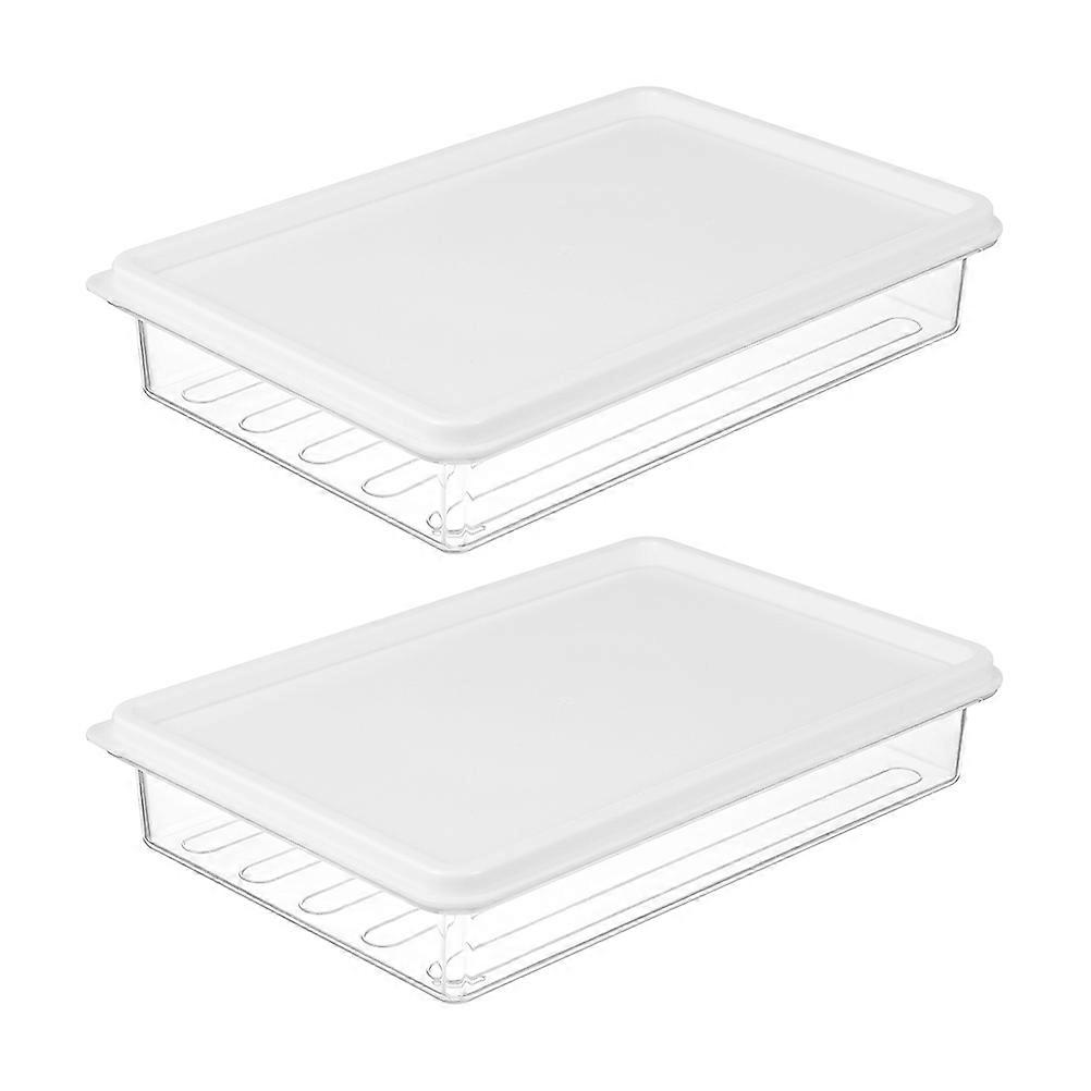 Reusable Storage Container Transparent PE Fridge Container For Household Users 2Pcs
