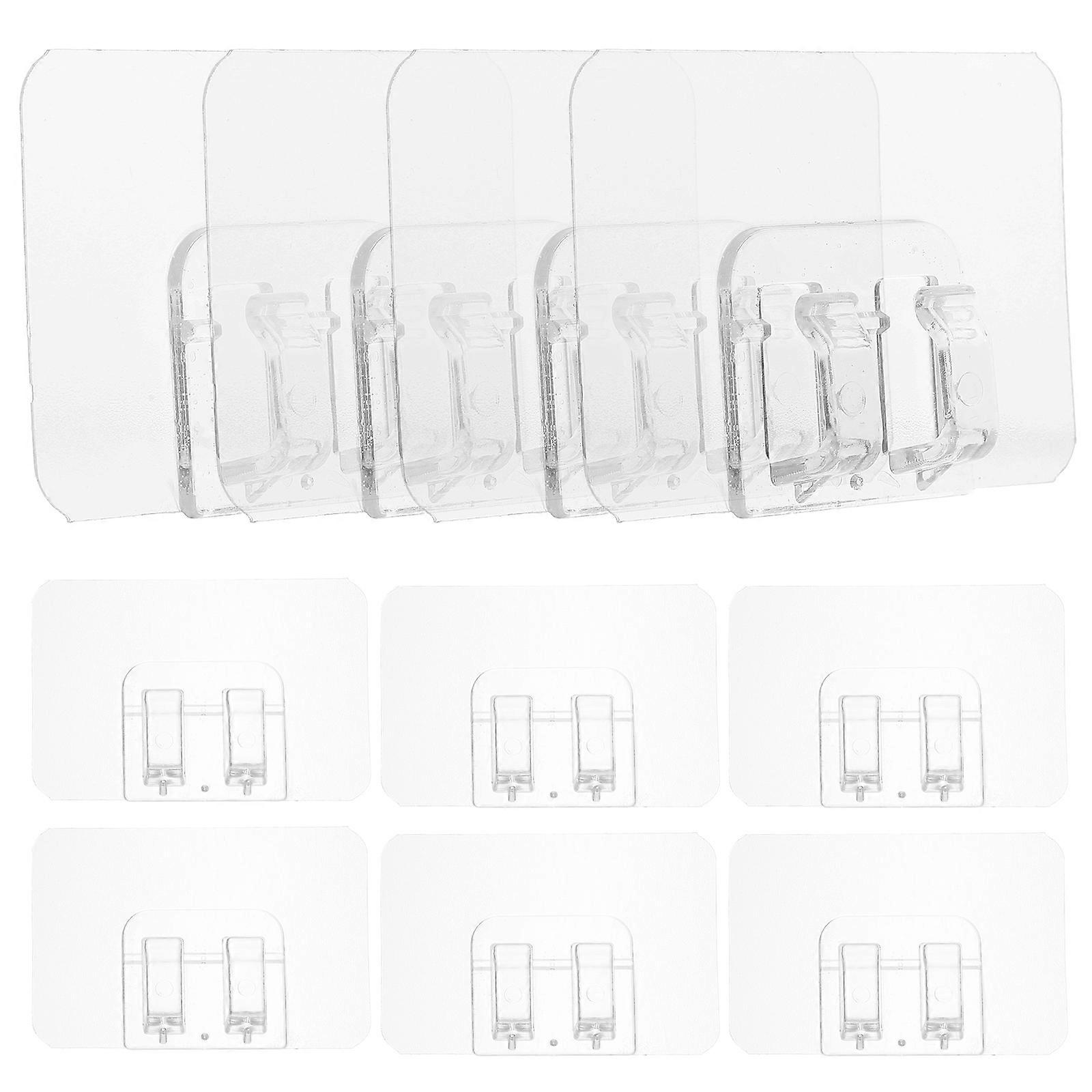 Light Clips Indoor Adhesive Hooks Clear Adhesive Clips Festive Embellishments Double Claw 50Pcs