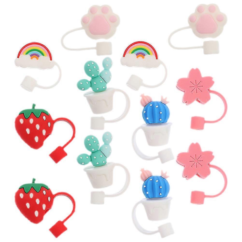 かわいいストローカバーキャップグリーンアウトドアアクティビティ卒業パーティー12個