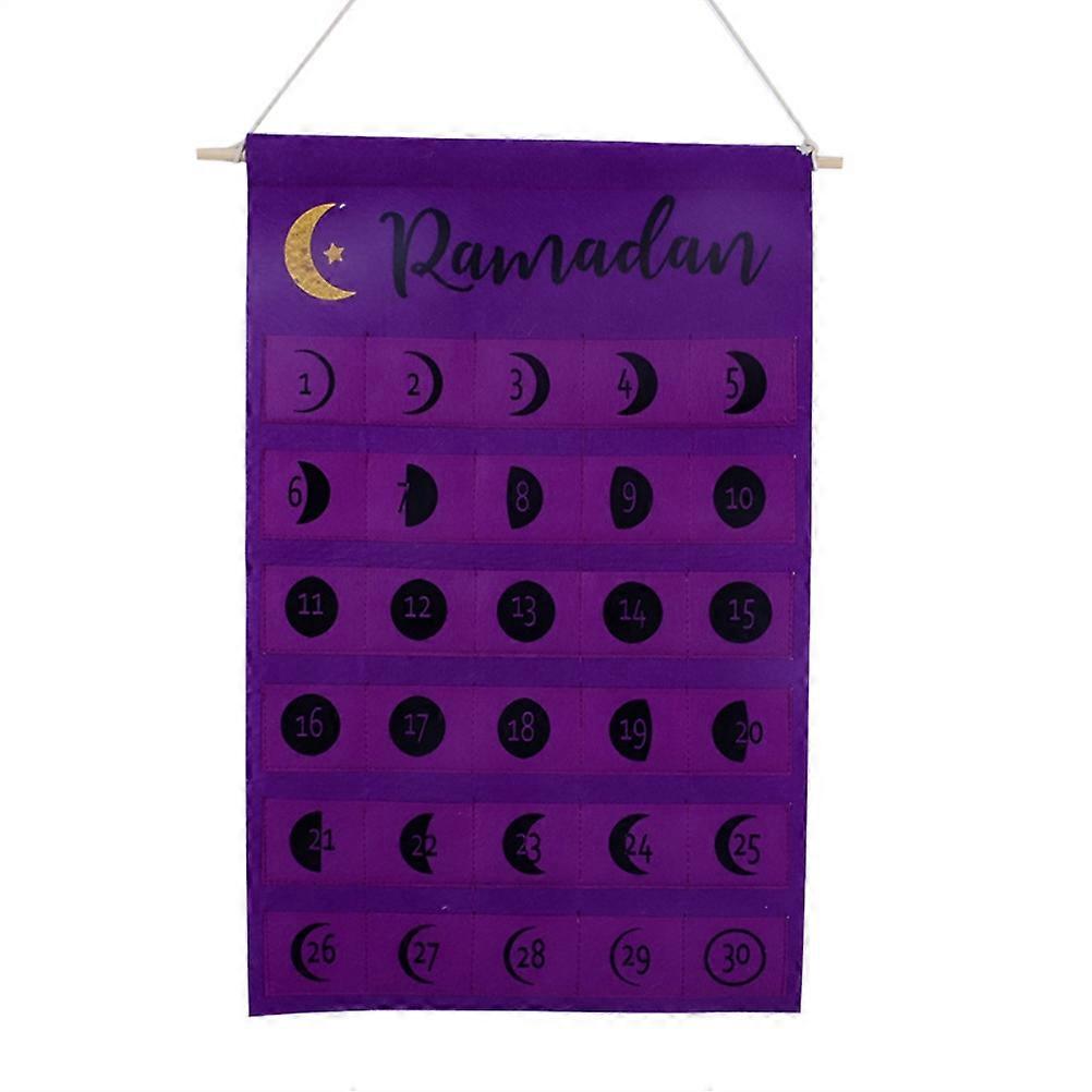 Eid Felt Fabric Countdown Calendar Mubarak Ramadan Advent Calendar Wall Decorations