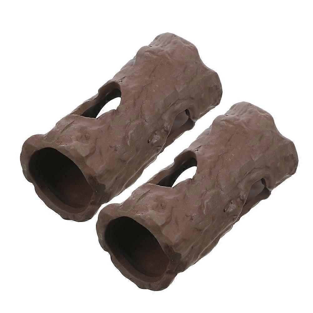 Shrimp Spawn Cave Fish Hiding House Underwater Decoration Purple Clay 2Pcs