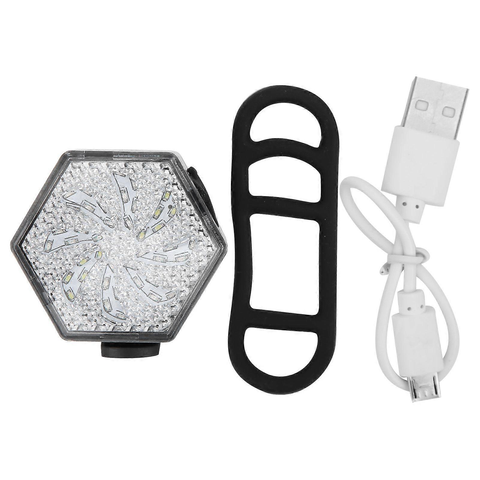 Bike Taillight Hex Shape Waterproof Bicycle Safe Warning Flashing Riding   Rear LightsYMQX)