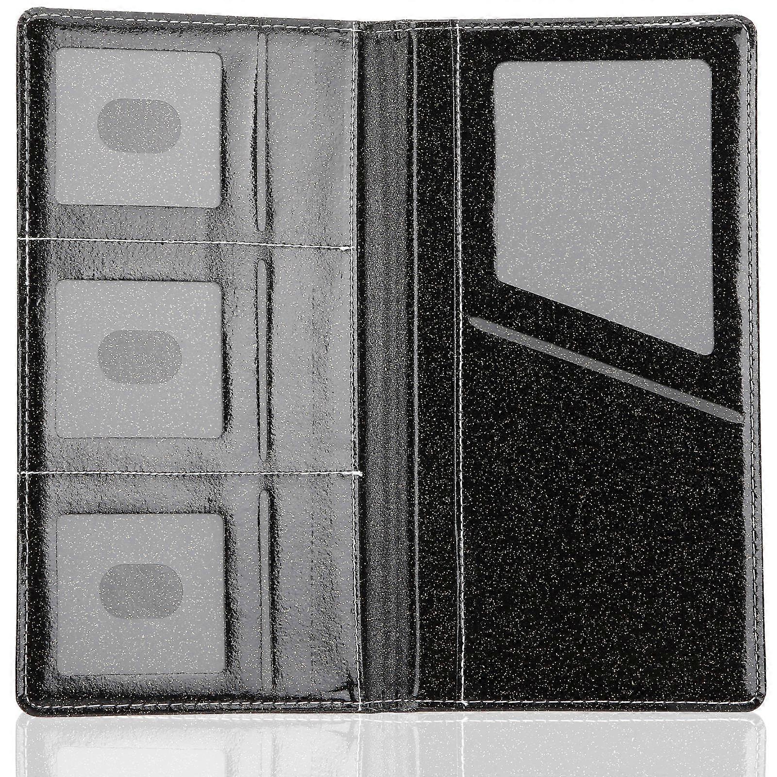 Travel Essentials Passport Holder Protection Storage Business Trips Slim Rectangular Simple Design Black 24x12.5cm RFID Blocking 1Set