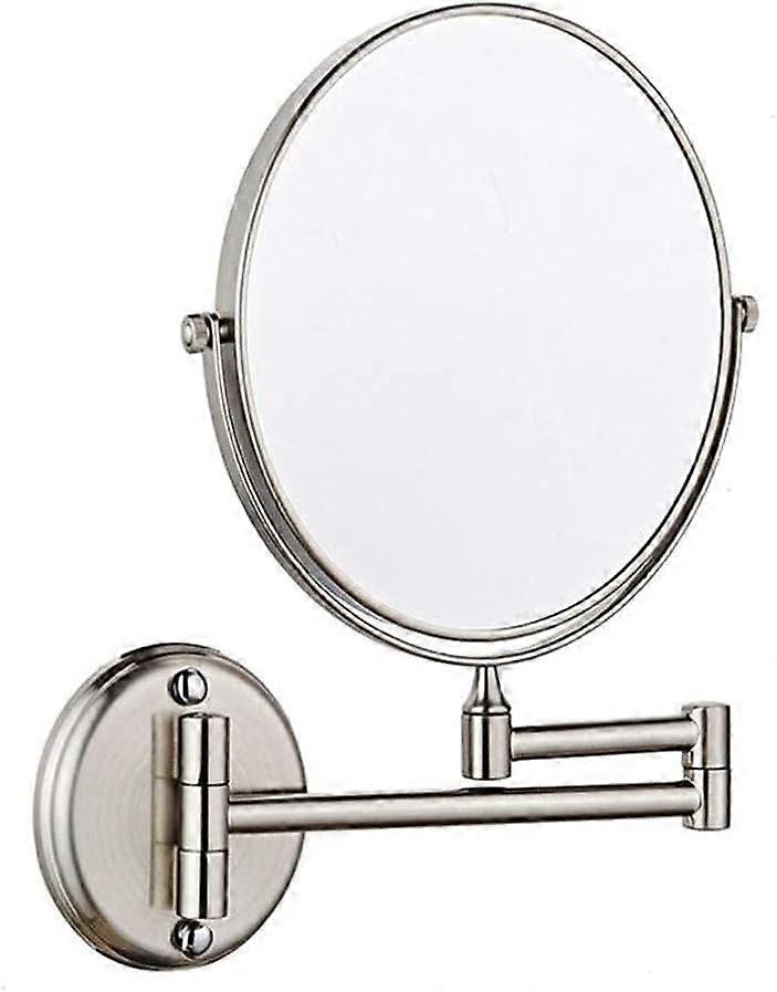 Bathroom mirror for wall mounting, round, 3x magnification, 20.3 cm, doublesided, extendable