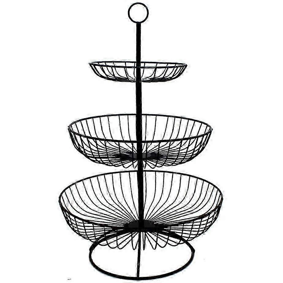 ヨーロッパ市場用 3 層金属製フルーツディスプレイスタンドフルーツバスケットおよび野菜フルーツカップ