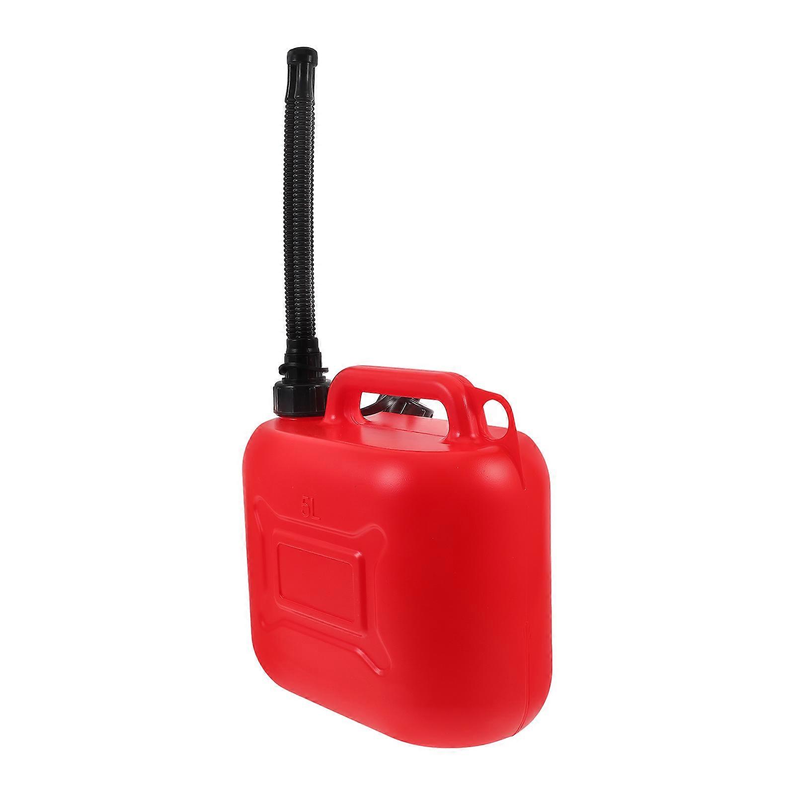 Gasoline Jug Portable Gasoline Container Car Fuel Storage Bucket Red Rectangular 5L For Emergency Use 1Set