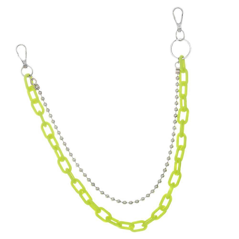 Chain Waist Belt Chain Hip-Hop Style Geometric Design Fruit Green 60x2cm Adjustable For Adults 1Set