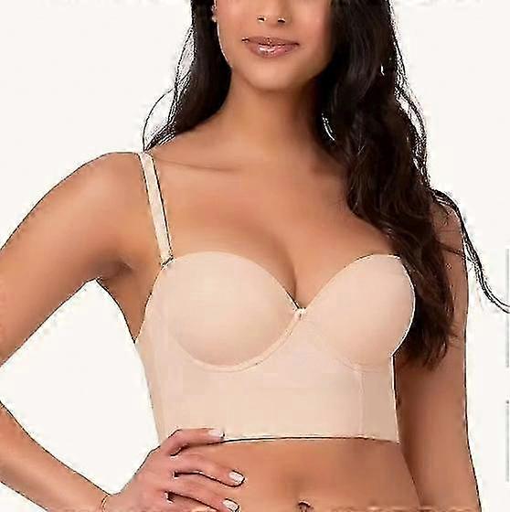 Women's Longline Strapless Bra Bustier Full Coverage Anti Slip Underwire Corset