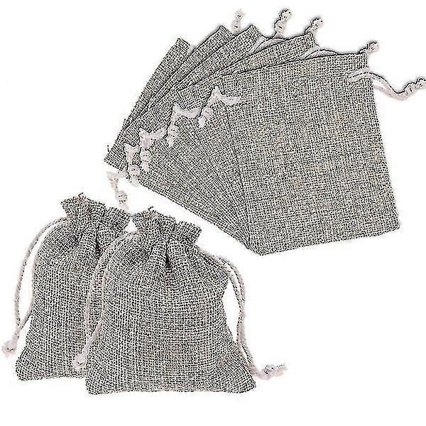 30-Pack Jute Fabric Rustic Multifunctional Zipper Bags