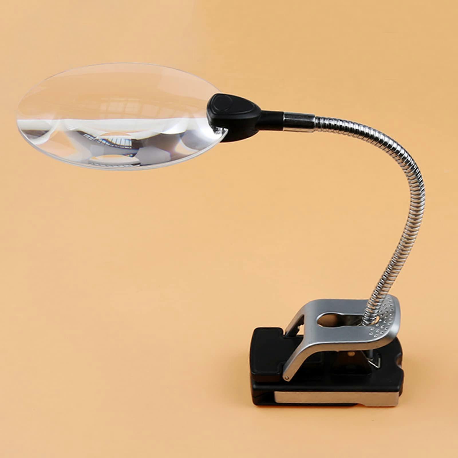 8x Magnifying Glass with Light, 360° Adjustable Arm, Lamp for Close Work