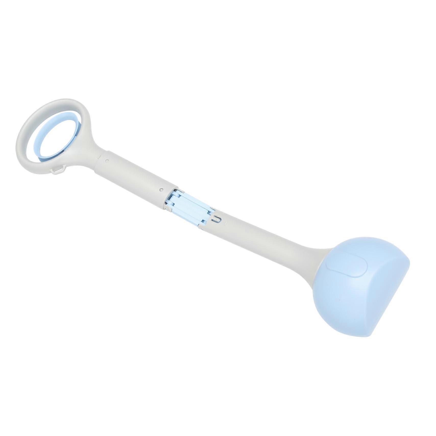 Longhandled dog poop scoop, ergonomic pet waste picker, easy to clean for outdoor use, comfortable and effortless operation.