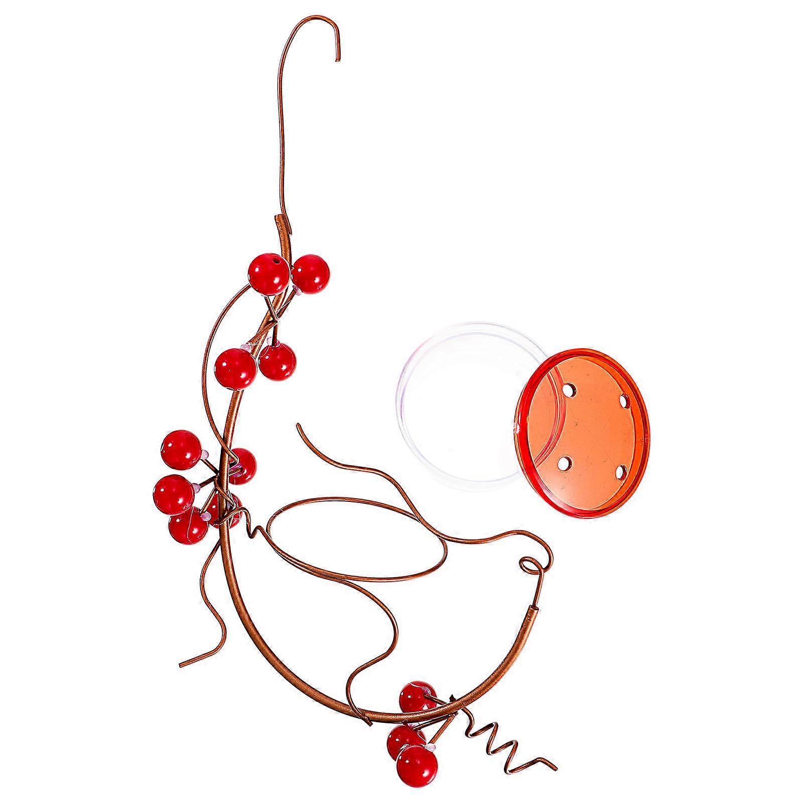 Hanging Bird Feeder Outdoor Pet Bird Feeding Simple Structure Storage Holder Red 24X16CM 1Pack