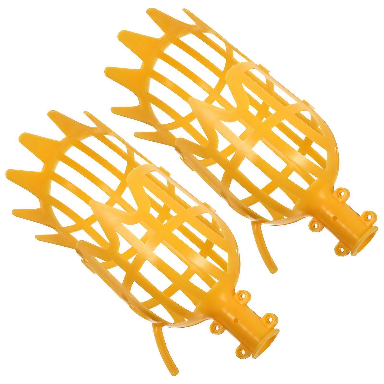 Sturdy Orange Fruit Picker Tool Fruit Harvesting Baskets for Picking Jujube Pear Peach 2pcs
