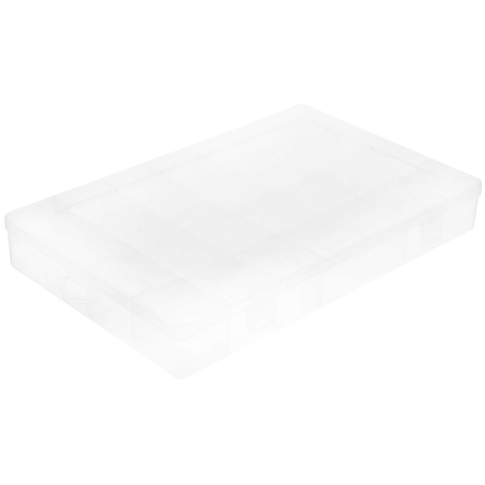 Small Compartment Organizer Box 35X22.5cm Transparent For Crafting And Workshop Abs 1Pack