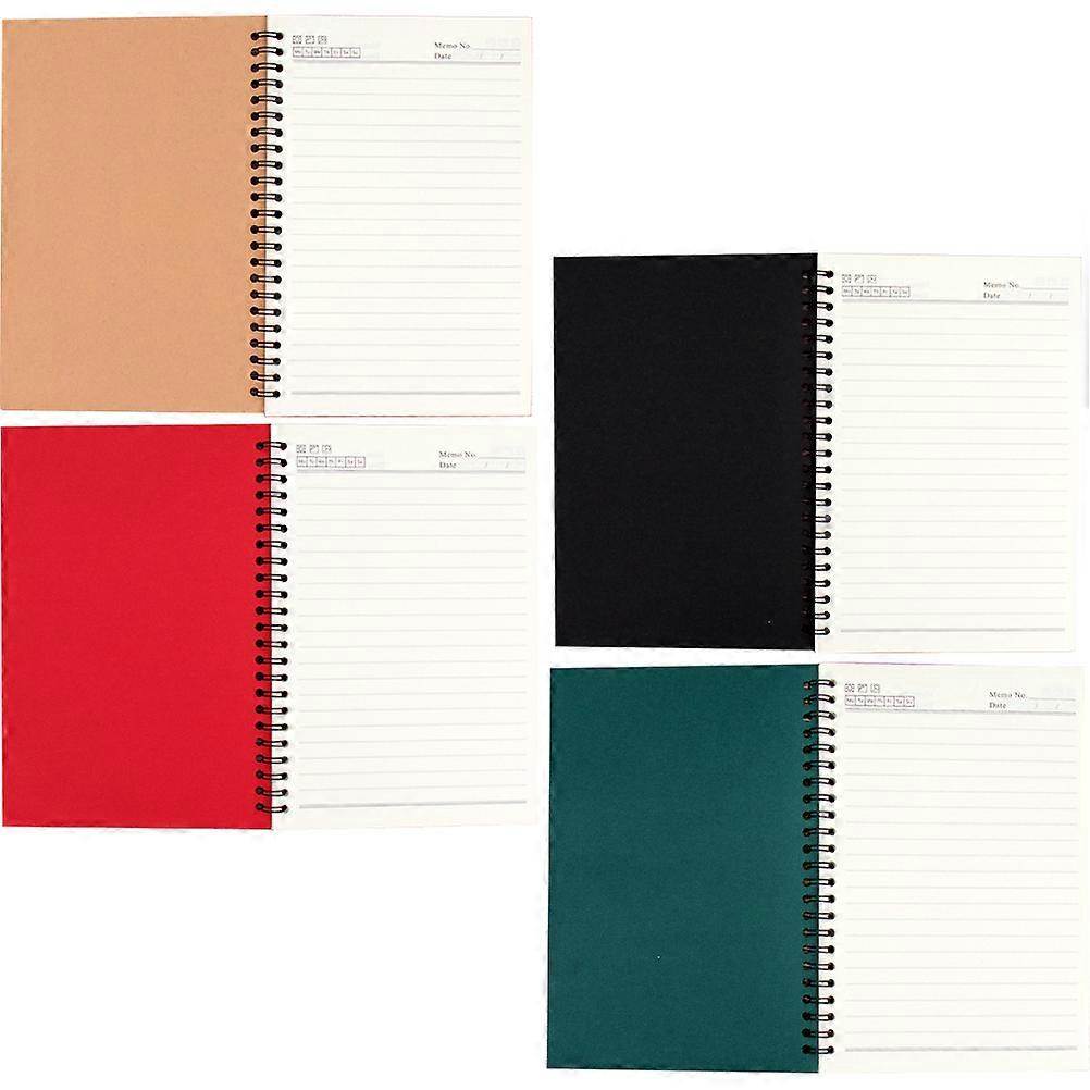 Retro Style Spiral Design Notepad A5 Office Coil Small Notebooks 4Pcs
