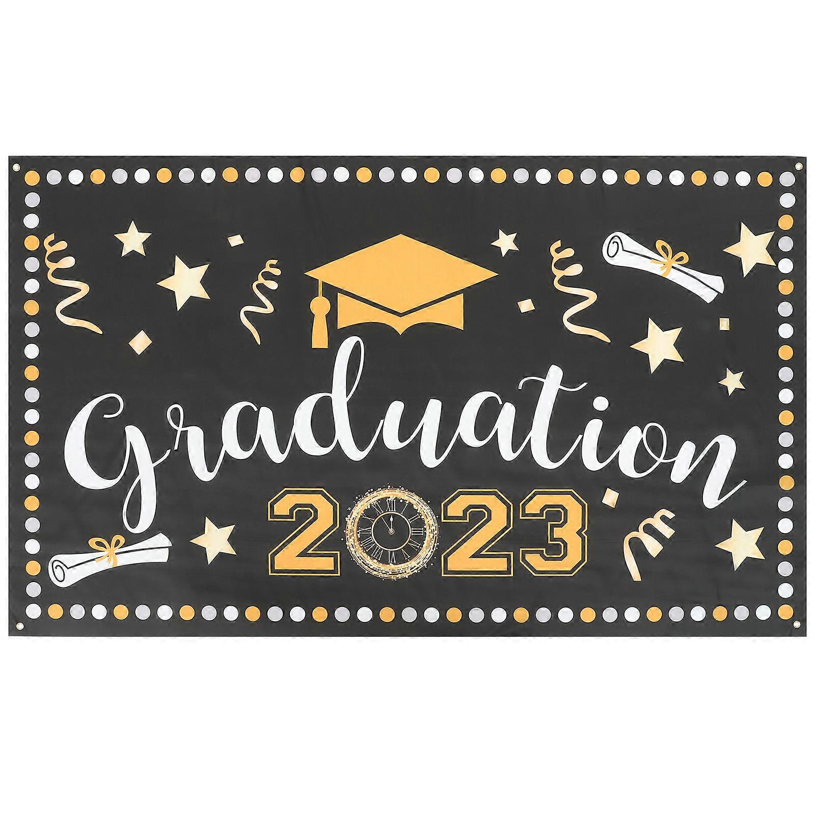 MultiColor Graduation Backdrop for Decoration Polyester Banner Photo Prop for Graduation Party 2023