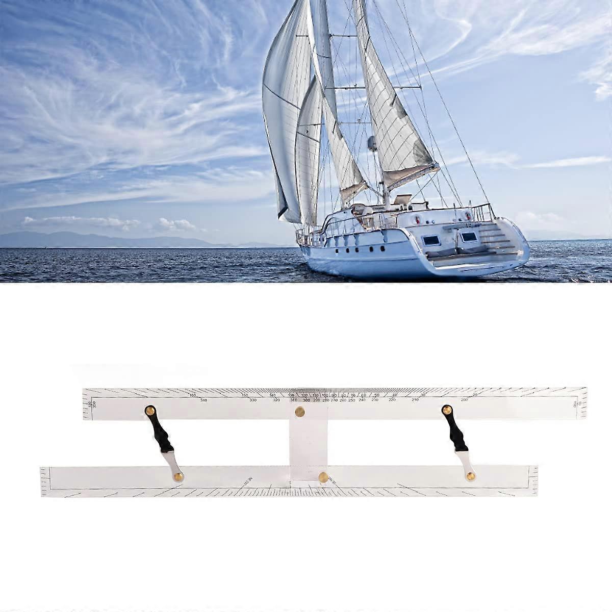 Marine Navigation Parallel Ruler 600mm - Copper Acrylic with High Transparency, Clear Scale, Accurate Measurement for Boats