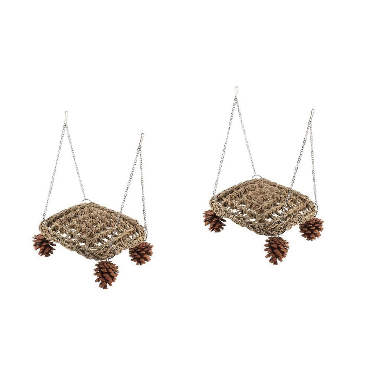 2 pieces parrot hammock made of sturdy wood, chewresistant toy for parakeets