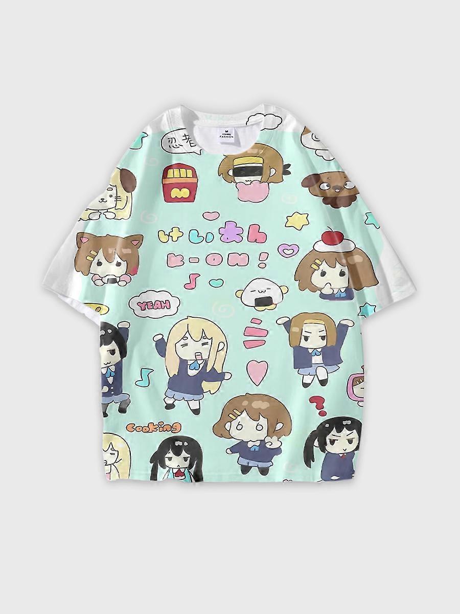 T-shirt girocollo Anime Role Pattern manica corta sciolta D1365