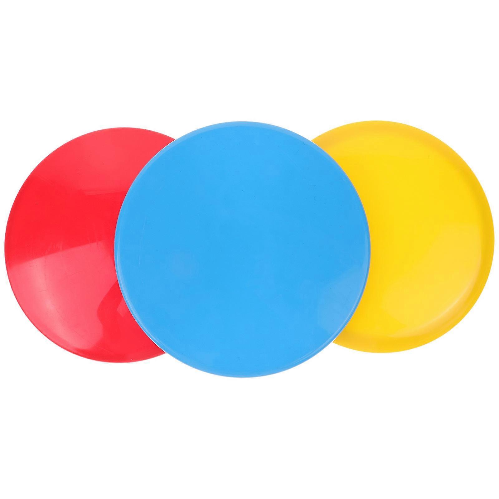 Plastic Flying Sports Discs Set 3Pcs Reusable Throwing Toys For Softball Training At Outdoor Sports Assorted Color Round Design