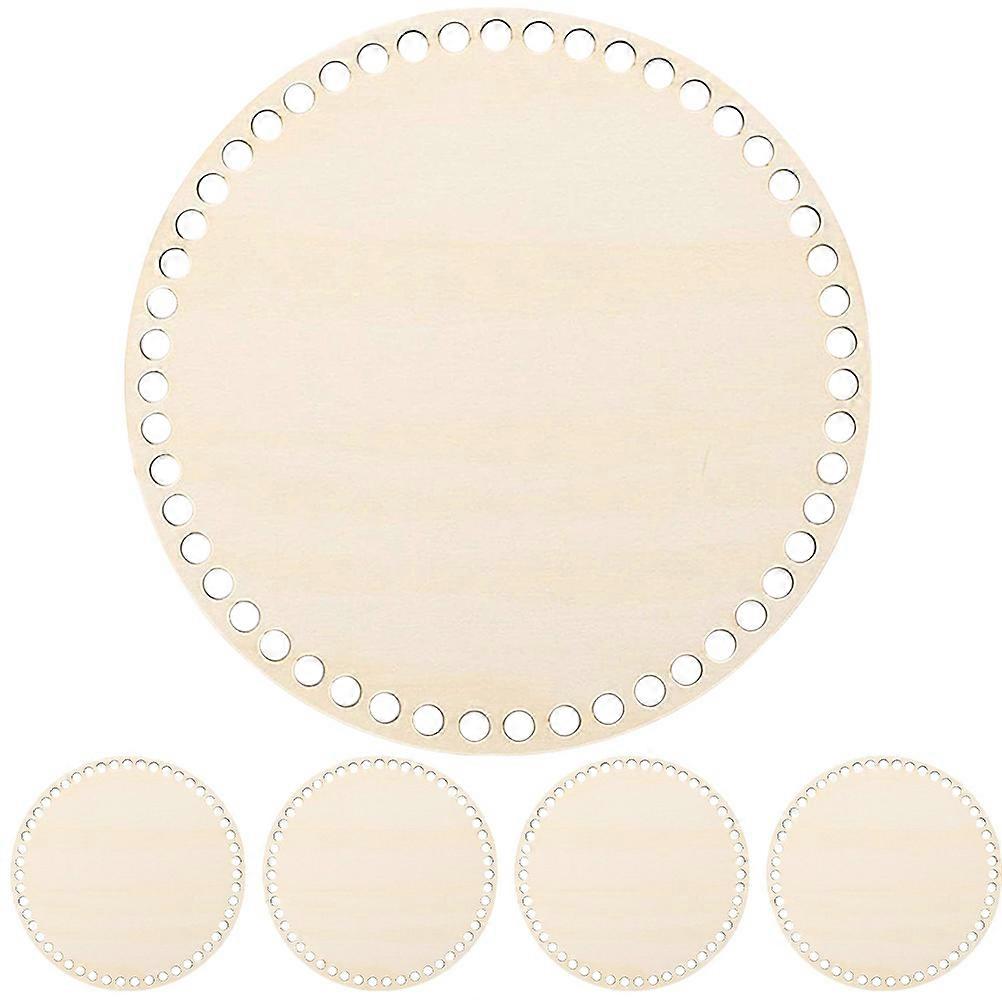 Wood Bag Bottom Base for DIY Handbag Shaper with Holes Sturdy and Durable Beige 5pcs