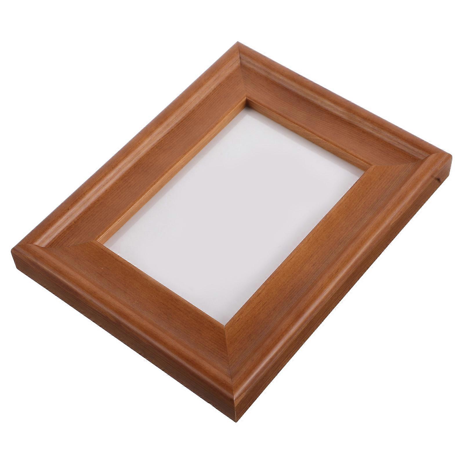 Wood Picture Frame Solid Wood for Desk Use Light Brown