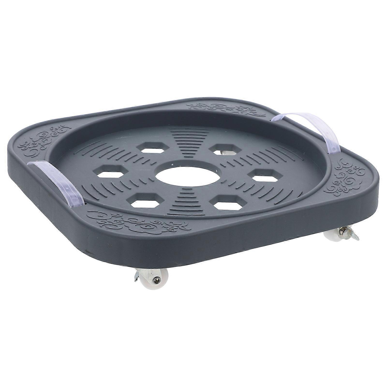 Suporte de Planta Móvel com Rodas para Armazenamento de Vasos de Flores Plástico Cinza e Aço Inoxidável 7,87 Polegadas