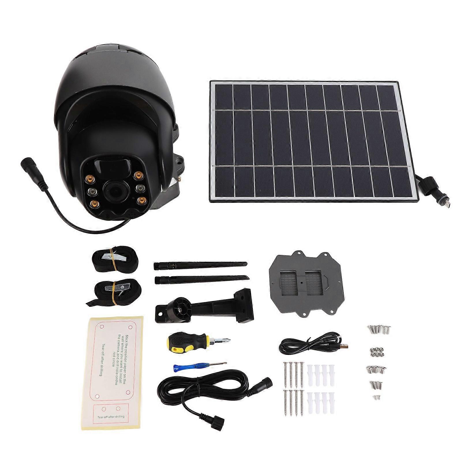 4G Solar Security Cameras Bidirectional Voice Intercom with Solar Panel PIR Motion Detection 1080P Outdoor Camera for Home US Version