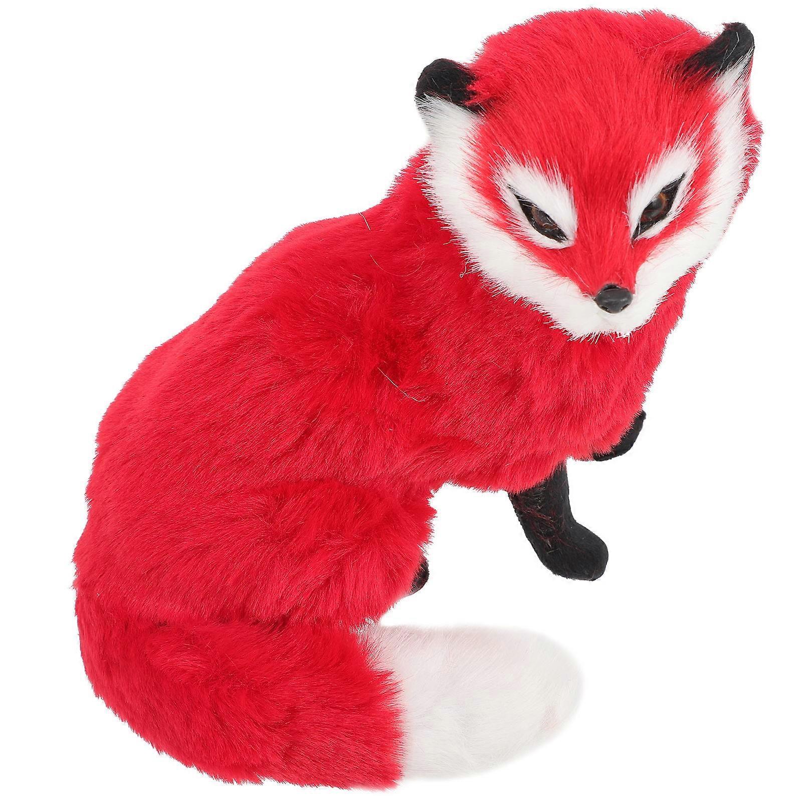 Realistic Plush Fox Toy with Vivid Design for Home Decoration and Kids Simulated 6.5 Inches