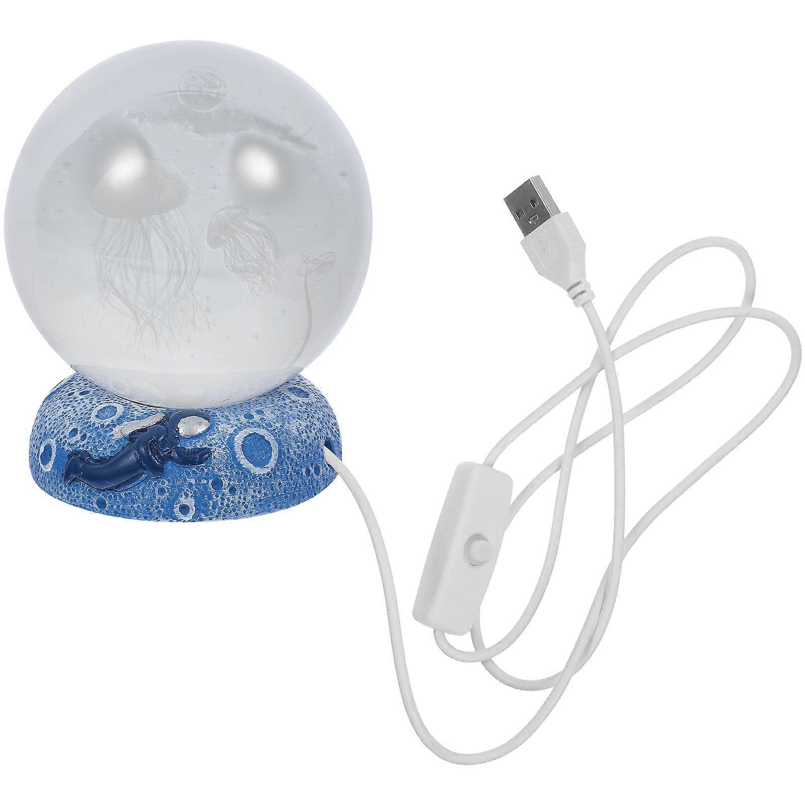 Small Lamp Ball Night Lamp Decoration Resin 10X8X8CM USB Powered 1Pack