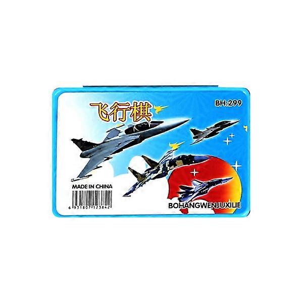 1 Set Flying Chess Game Anti-fade Parent-Child Interaction Bright Colors Portable Family Airplane Chess Game for Party - Blue